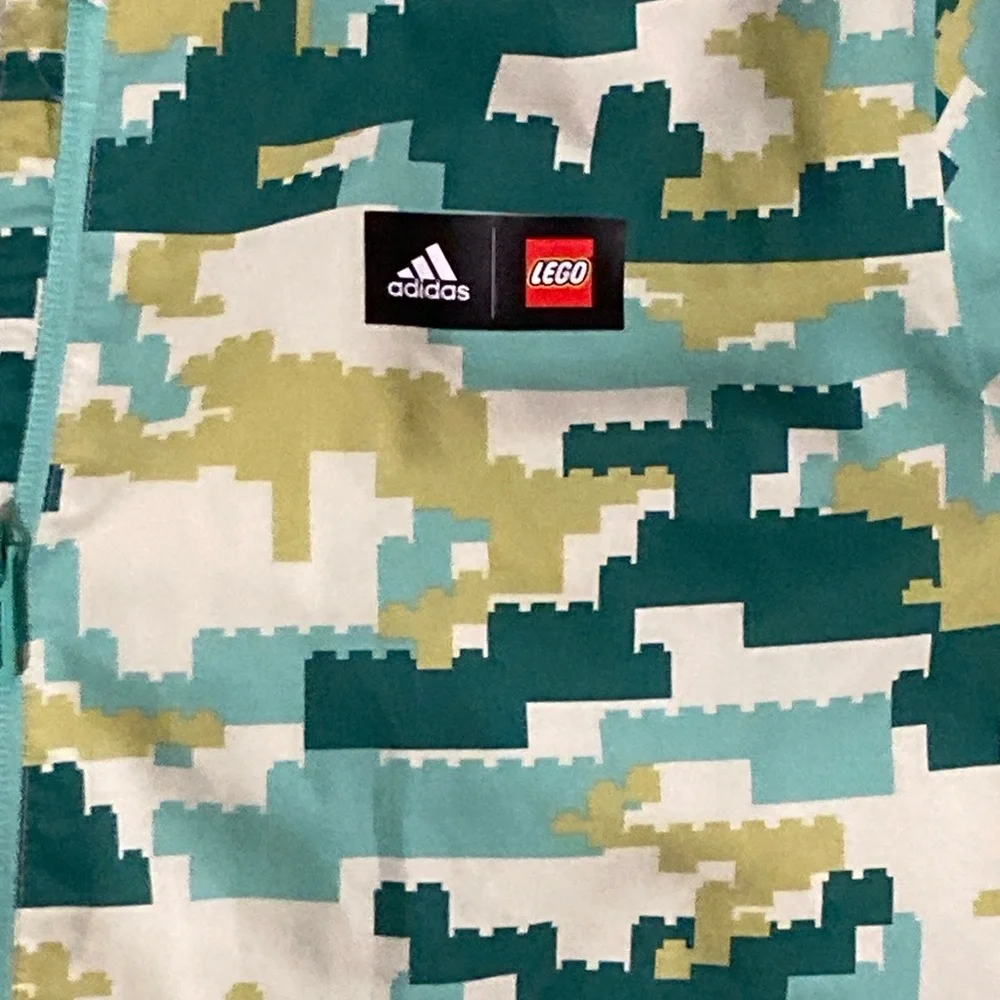 Adidas x LEGO Camouflage Jacket in Green and Beige, size 11/12